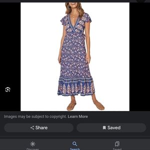 Zessica blue wrap floral dress